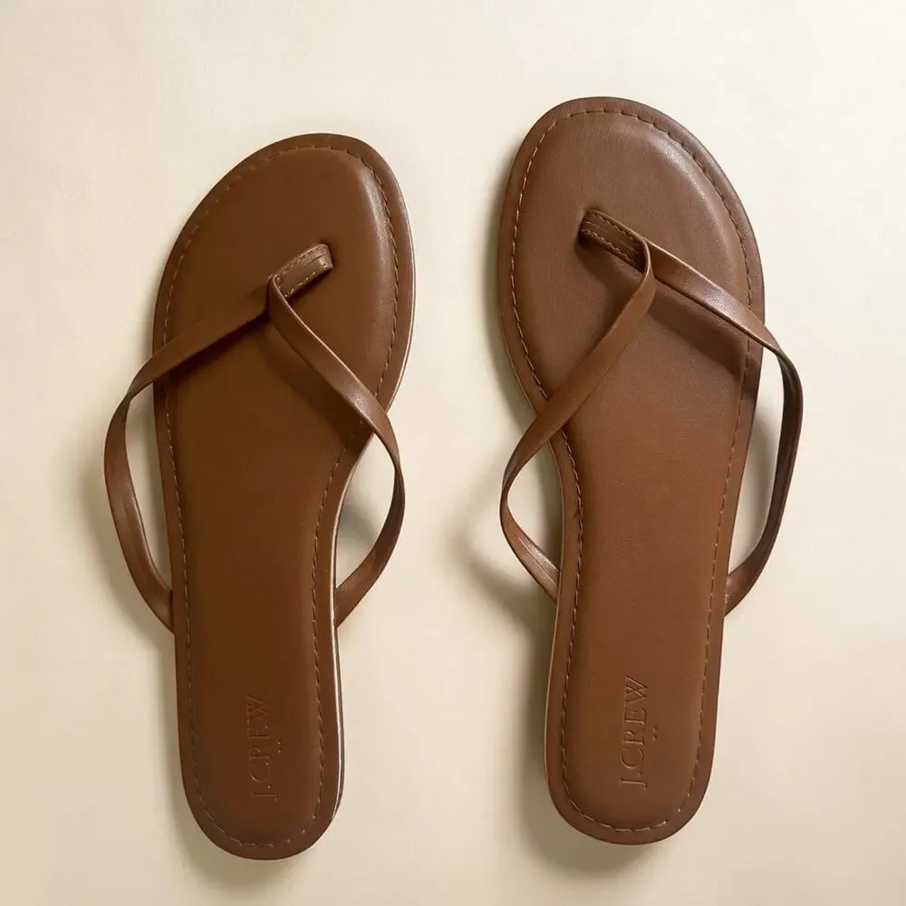 J.Crew Womens Size 11 Brown Flip Flop Sandals Thong Flat New